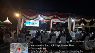 Penuh Keseriusan di Penghujung Piala Dunia, Koramil 02/Sekupang Gelar Nobar Bersama Warga di Dua Lokasi