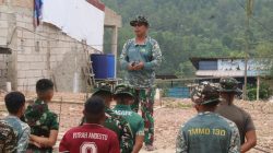 Setelah Apel Pagi, Satgas TMMD ke-130 Pengecoran Jalan di Mangsang Maju Berlanjut